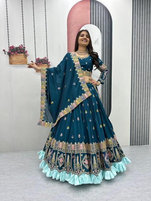 Tapi 308 Vichitra Blue Wholesale Lehenga choli suppliers in Surat - wholesale export